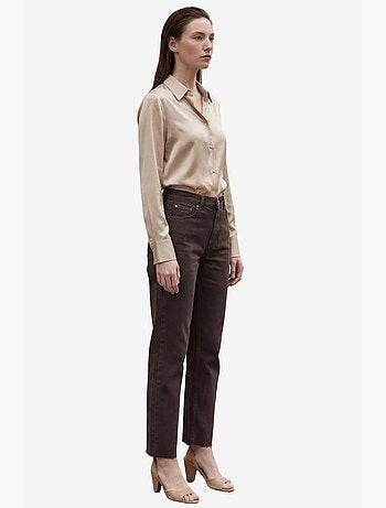 Pantaloni in denim a vita alta, lunghezza alla caviglia, gamba dritta, con tasche my fashion