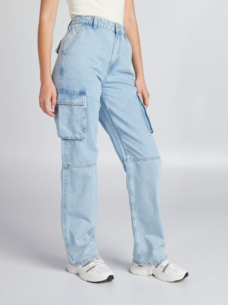 Pantaloni in denim a vita bassa blu Ragazza Kiabi