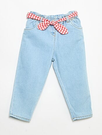 Pantaloni in denim + cintura da annodare