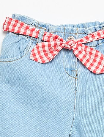 Pantaloni in denim + cintura da annodare