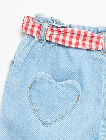 Pantaloni in denim + cintura da annodare