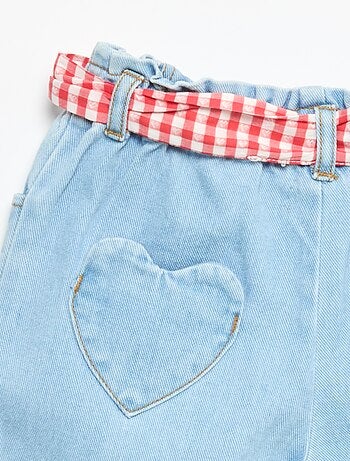 Pantaloni in denim + cintura da annodare