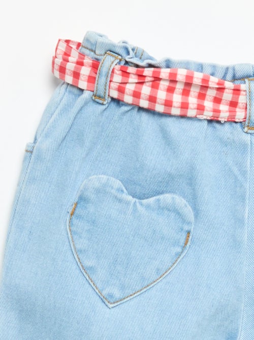 Pantaloni in denim + cintura da annodare - Kiabi