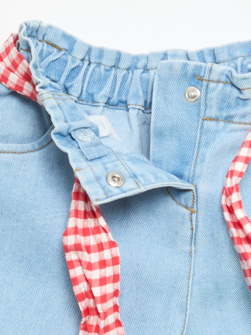 Pantaloni in denim + cintura da annodare Bianco - Kiabi