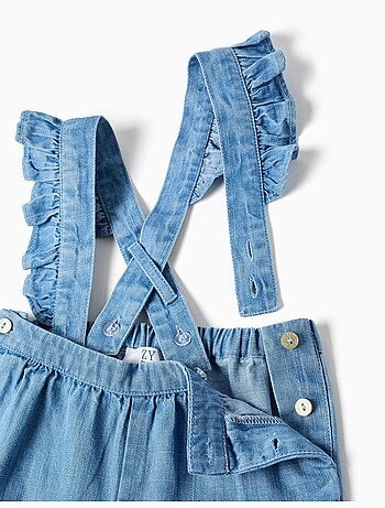 Pantaloni in denim con bretelle rimovibili
