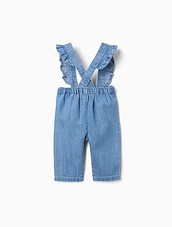 Pantaloni in denim con bretelle rimovibili