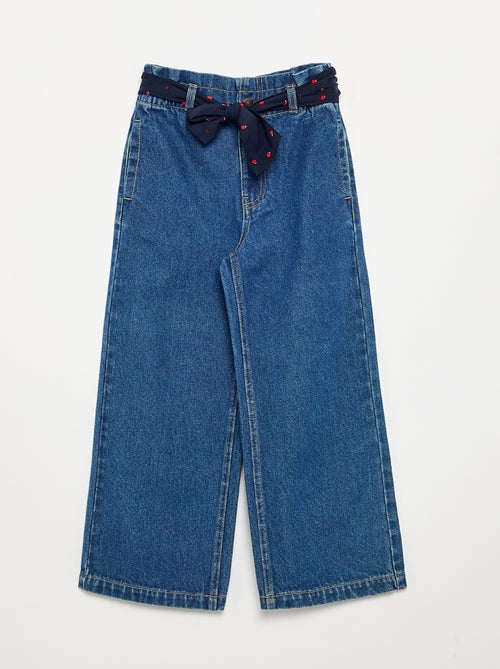 Pantaloni in denim con cintura in tessuto - Kiabi