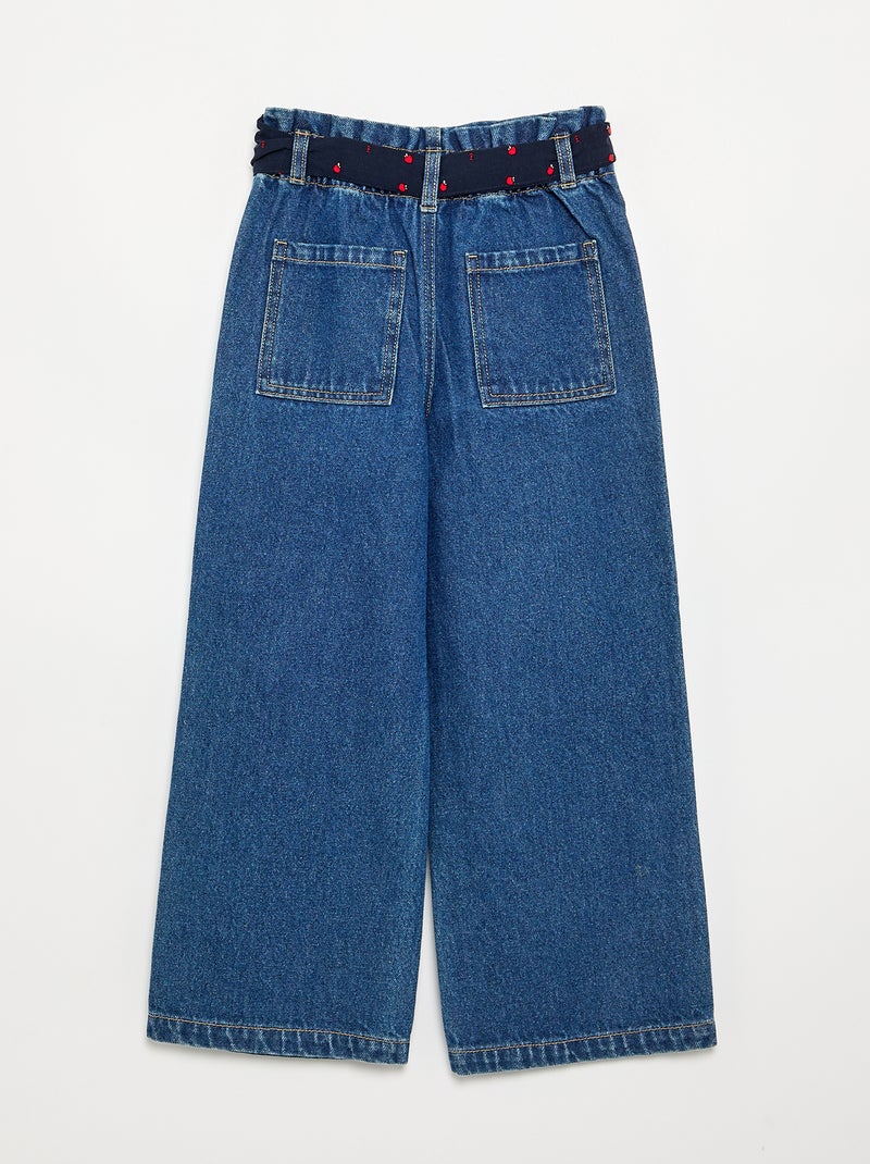Pantaloni in denim con cintura in tessuto Blu - Kiabi