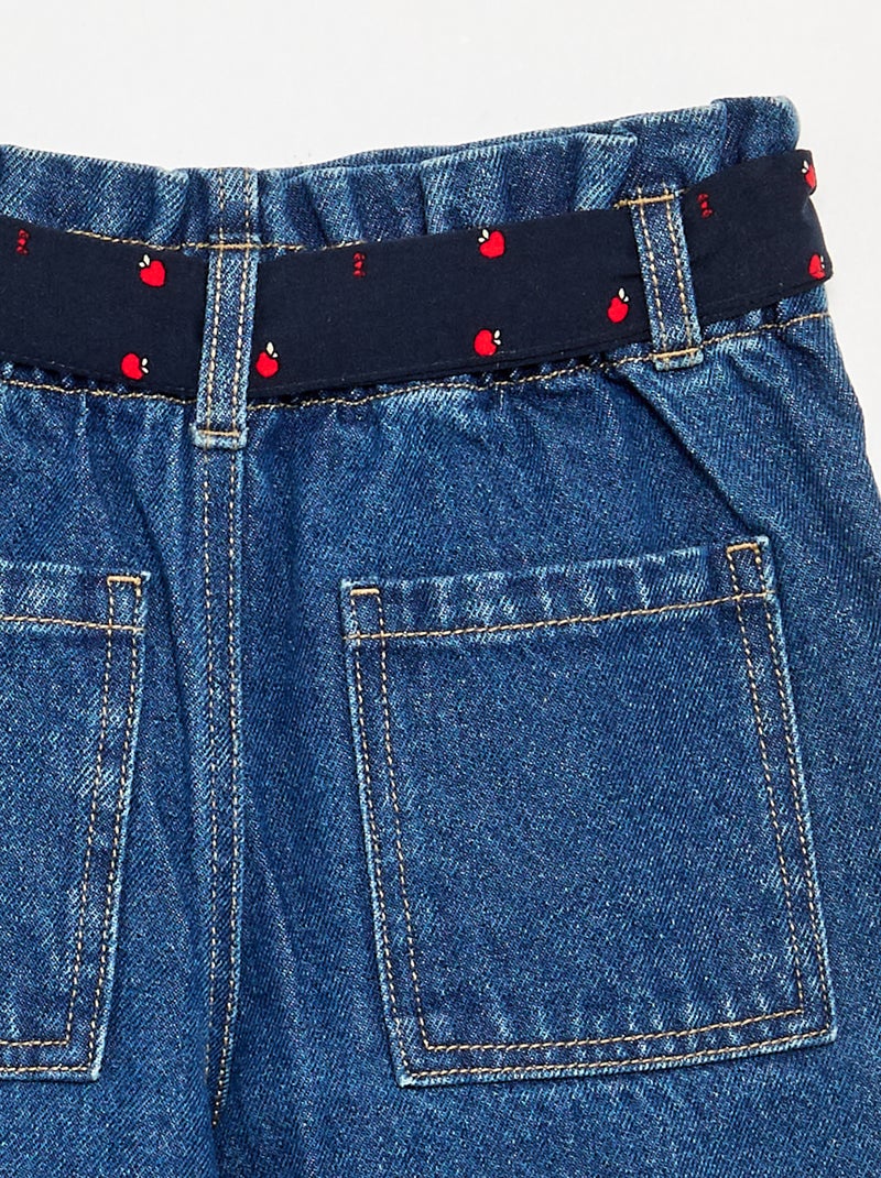 Pantaloni in denim con cintura in tessuto Blu - Kiabi