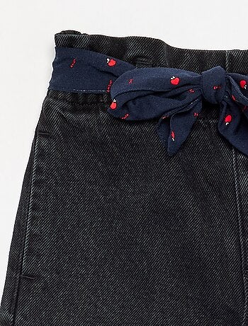 Pantaloni in denim con cintura in tessuto