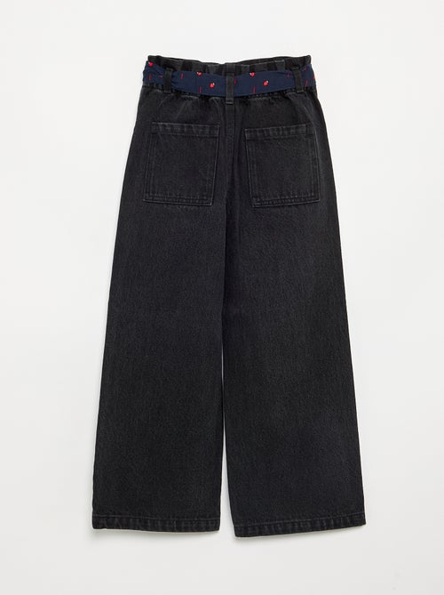 Pantaloni in denim con cintura in tessuto - Kiabi