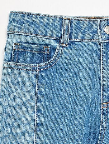 Pantaloni in denim con inserti stampati