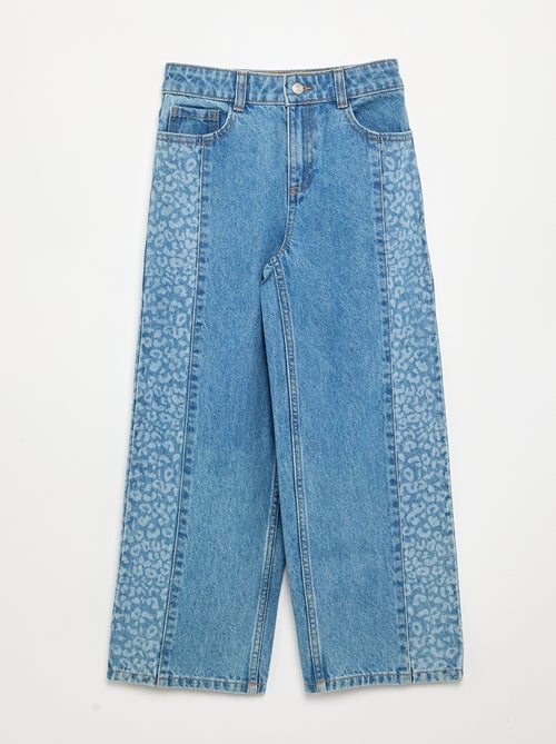 Pantaloni in denim con inserti stampati - Kiabi