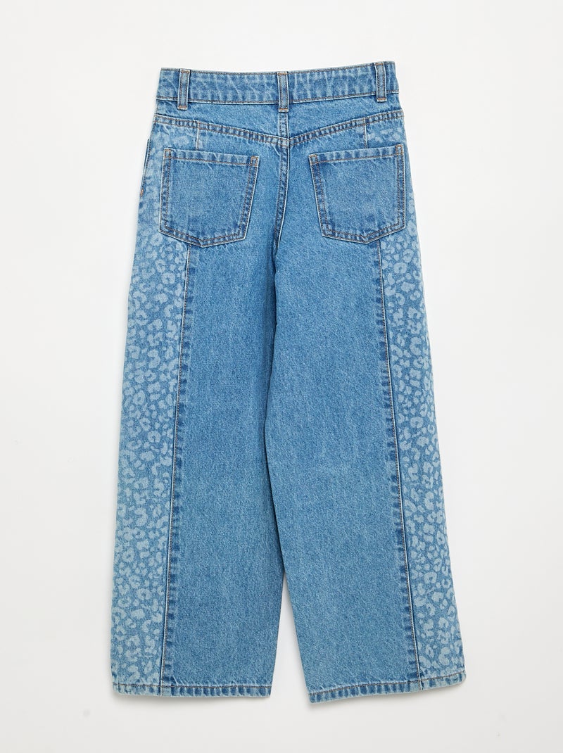 Pantaloni in denim con inserti stampati Blu - Kiabi