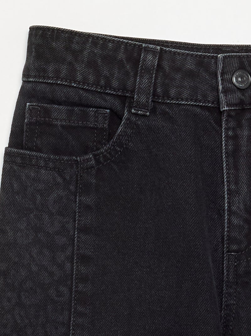 Pantaloni in denim con inserti stampati Nero - Kiabi