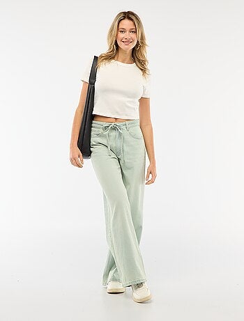 Pantaloni in denim con mini cintura