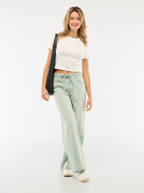 Pantaloni in denim con mini cintura - Kiabi