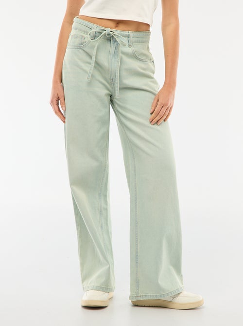 Pantaloni in denim con mini cintura - Kiabi