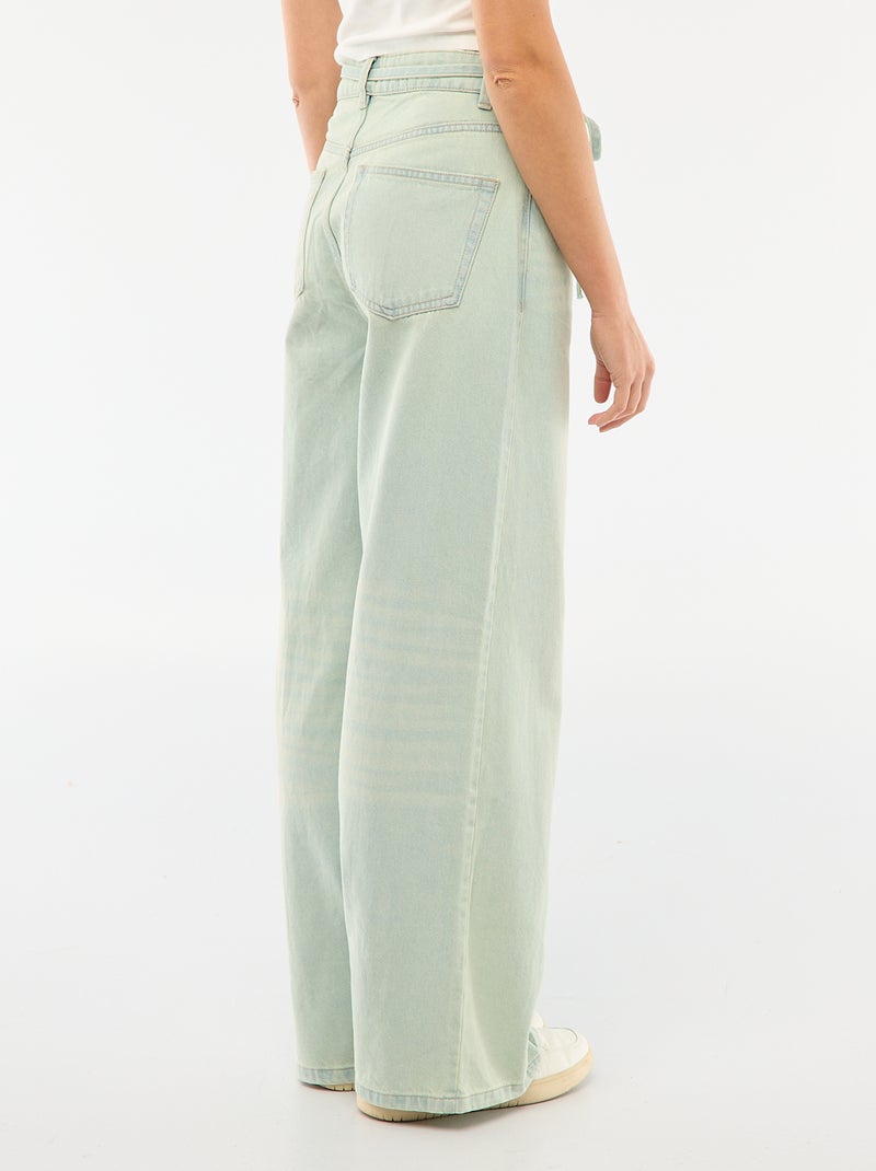 Pantaloni in denim con mini cintura Blu - Kiabi