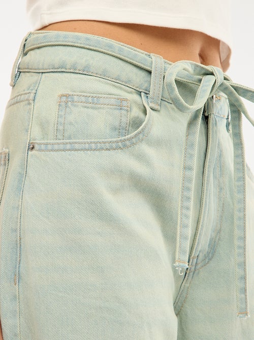 Pantaloni in denim con mini cintura - Kiabi