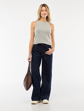 Pantaloni in denim con mini cintura