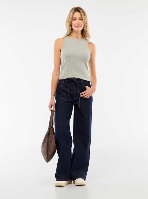 Pantaloni in denim con mini cintura - Kiabi