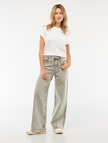 Pantaloni in denim con mini cintura