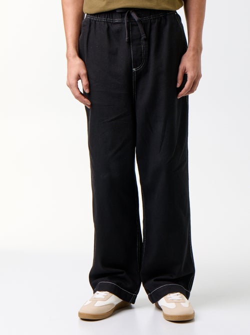 Pantaloni in denim con vita elasticizzata - Kiabi Pantaloni in denim con vita elasticizzata - Kiabi
