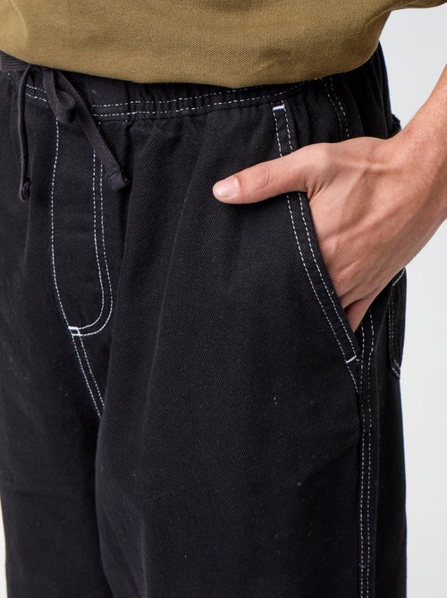 Pantaloni in denim con vita elasticizzata - Kiabi Pantaloni in denim con vita elasticizzata - Kiabi