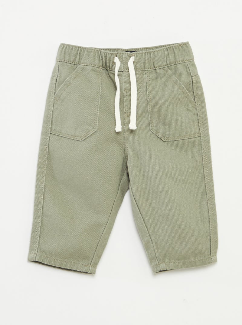 Pantaloni in denim con vita elasticizzata VERDE - Kiabi