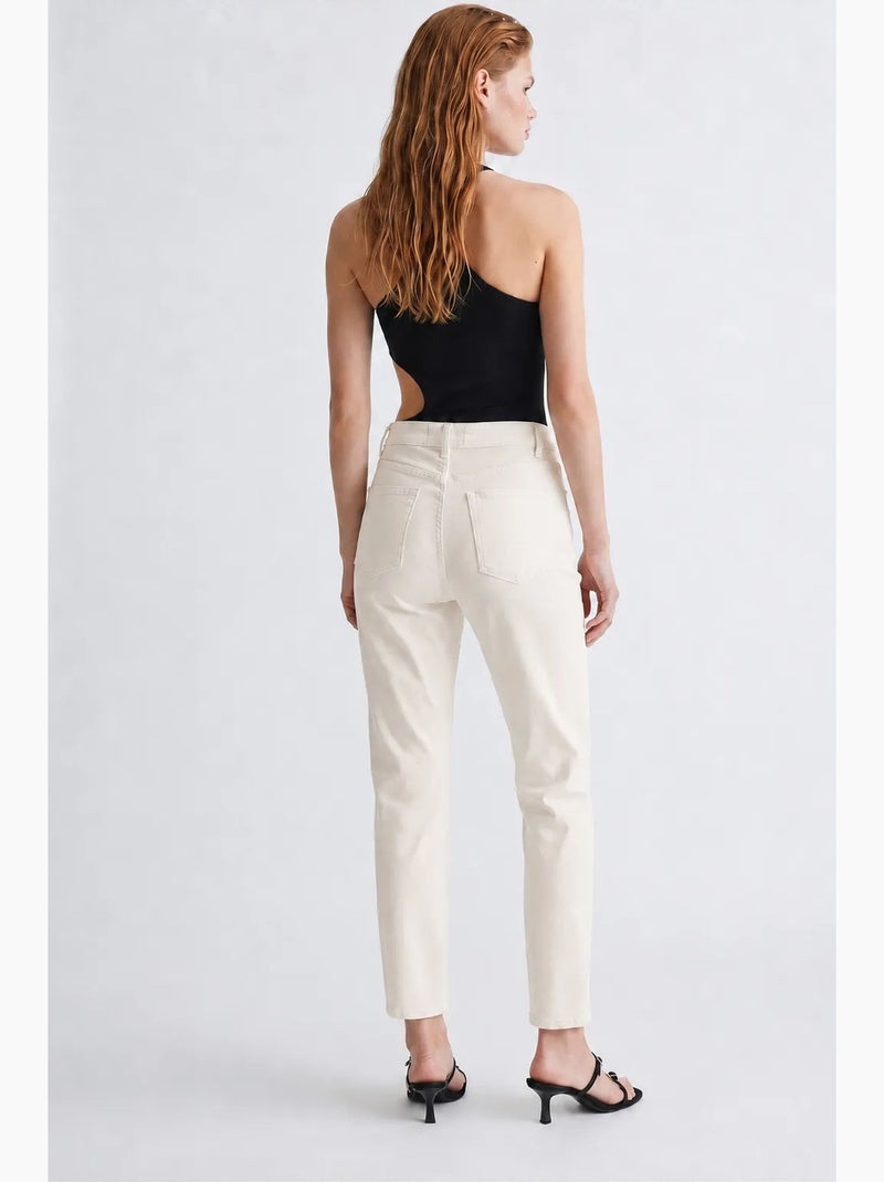 Pantaloni in denim da donna a vita alta e gamba dritta mixray Bianco sporco - Kiabi