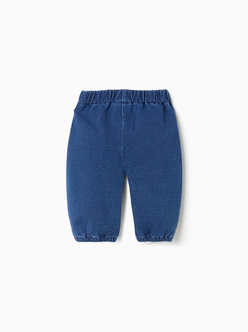 Pantaloni in denim di cotone con bottoni decorativi Blu chiaro - Kiabi