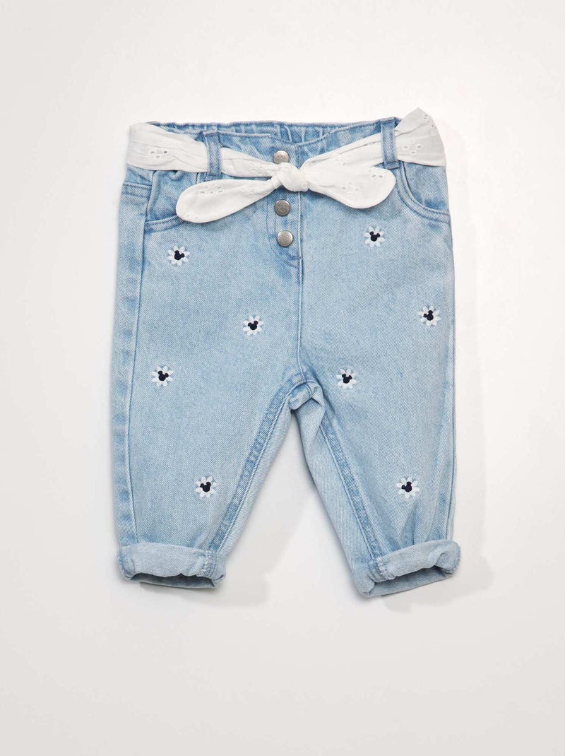 Pantaloni in denim e ricami 'Topolino' BLU - Kiabi