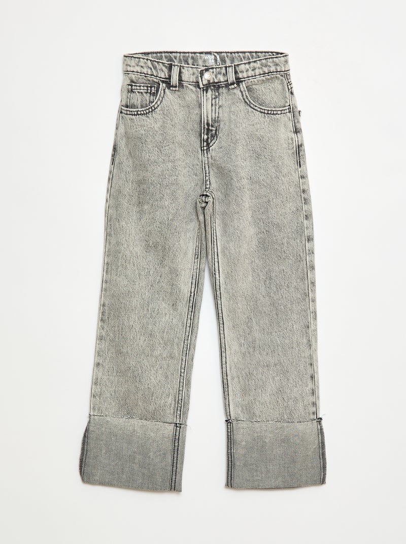 Pantaloni in denim effetto destroyed Grigio - Kiabi