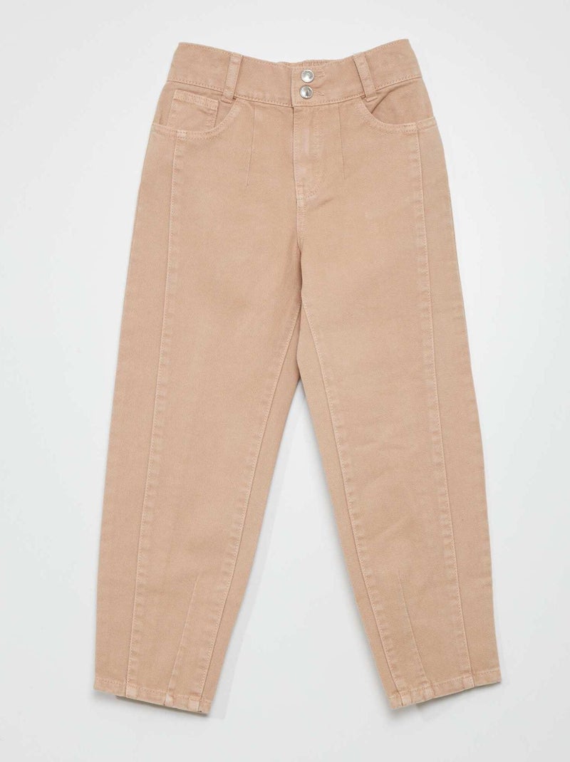 Pantaloni in denim forma a palloncino BEIGE - Kiabi