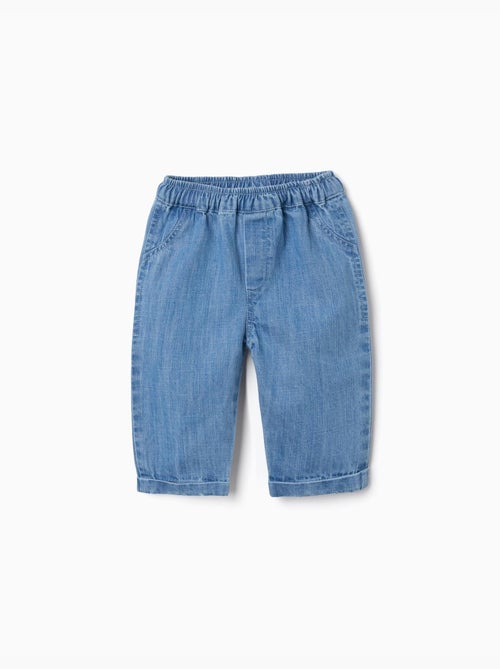 Pantaloni in denim in cotone con cintura elastica - Kiabi Pantaloni in denim in cotone con cintura elastica - Kiabi