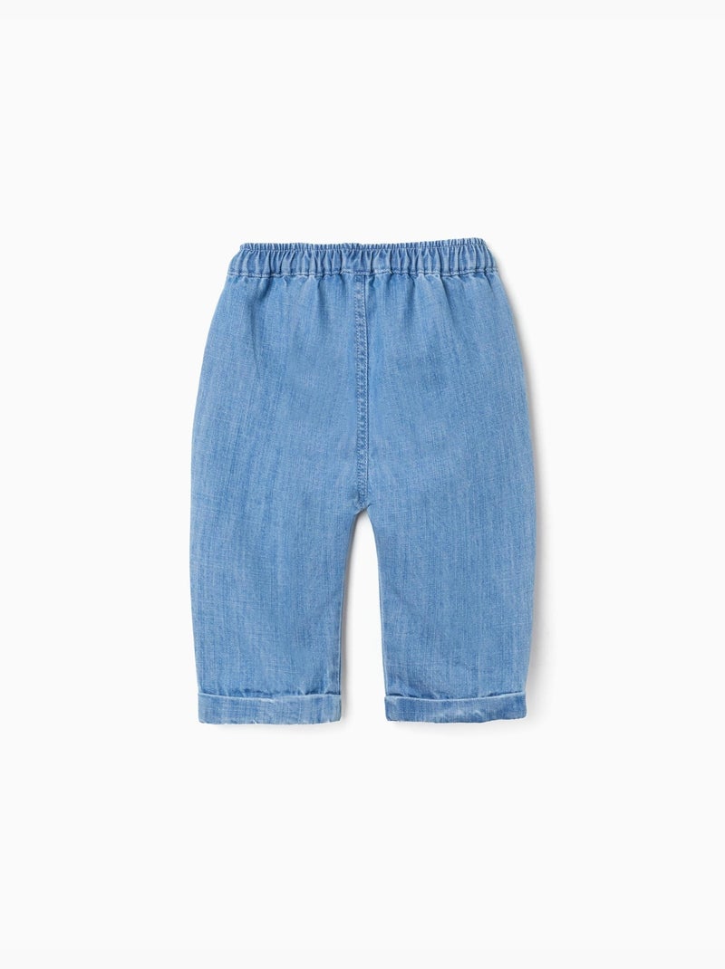 Pantaloni in denim in cotone con cintura elastica Blu Blu - Kiabi