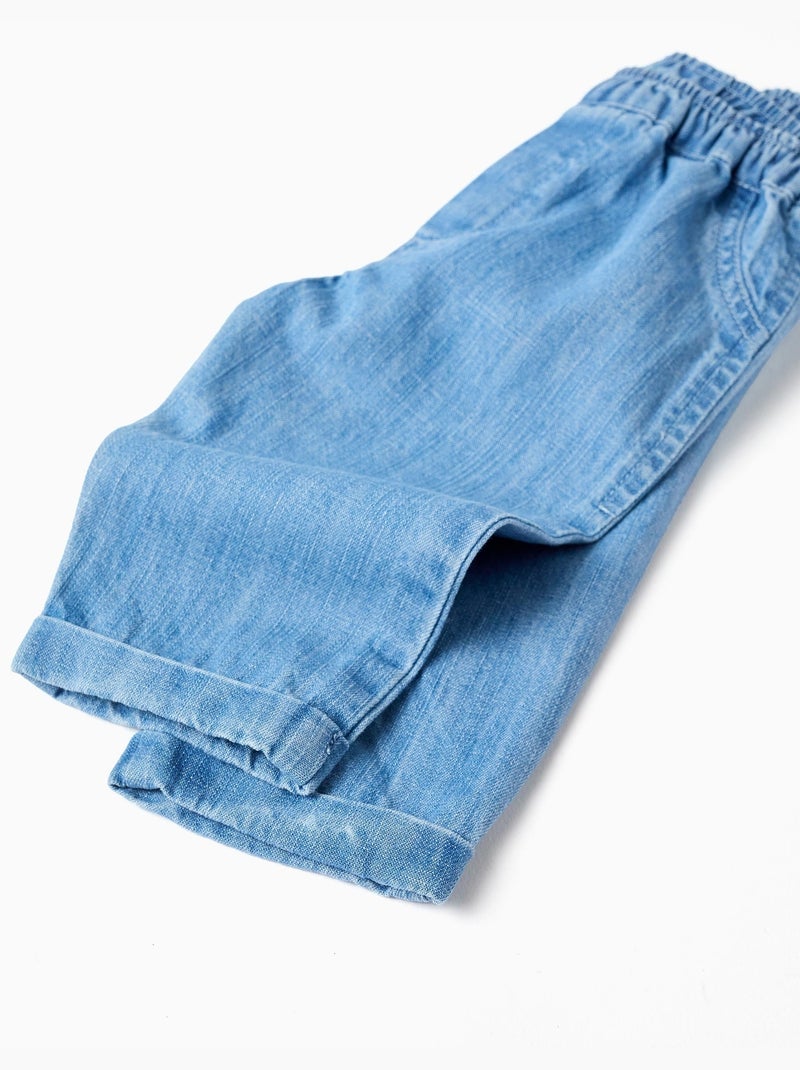 Pantaloni in denim in cotone con cintura elastica Blu Blu - Kiabi