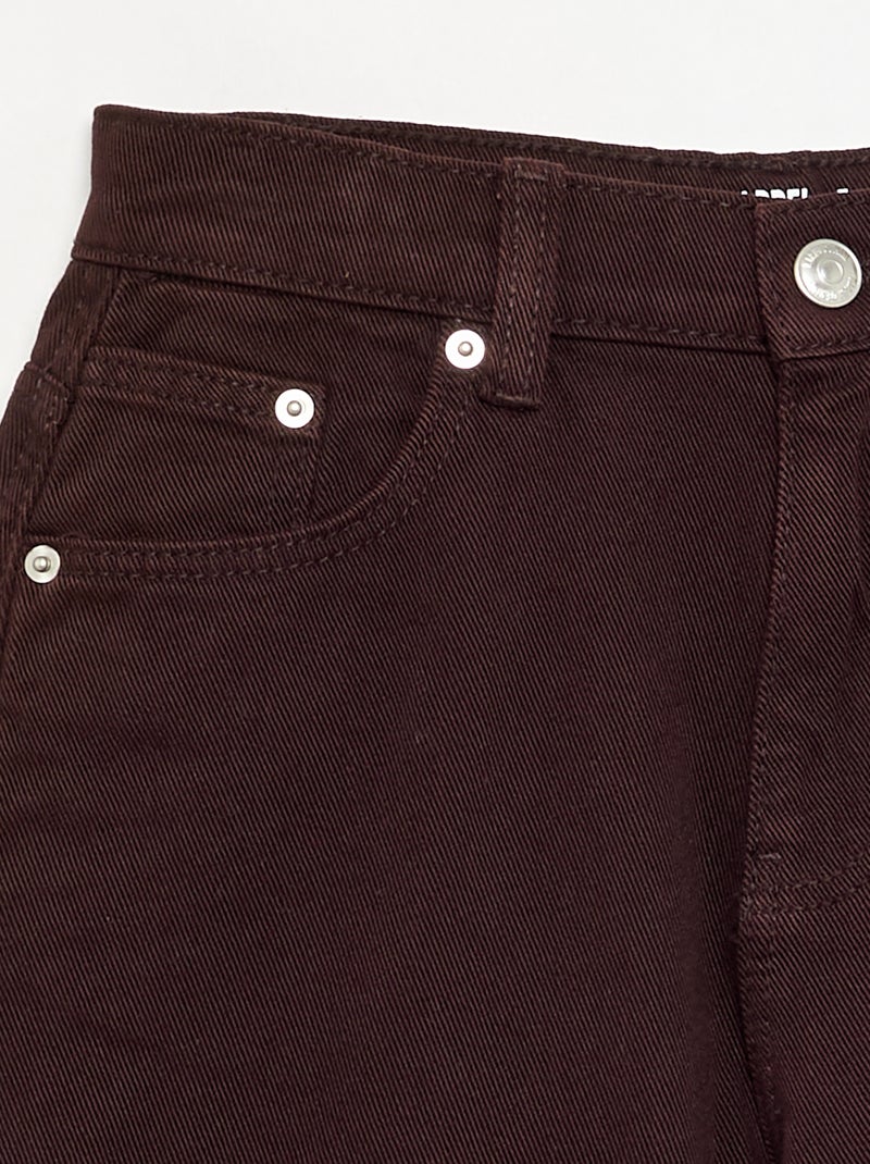 Pantaloni in denim modello barrel Marrone - Kiabi