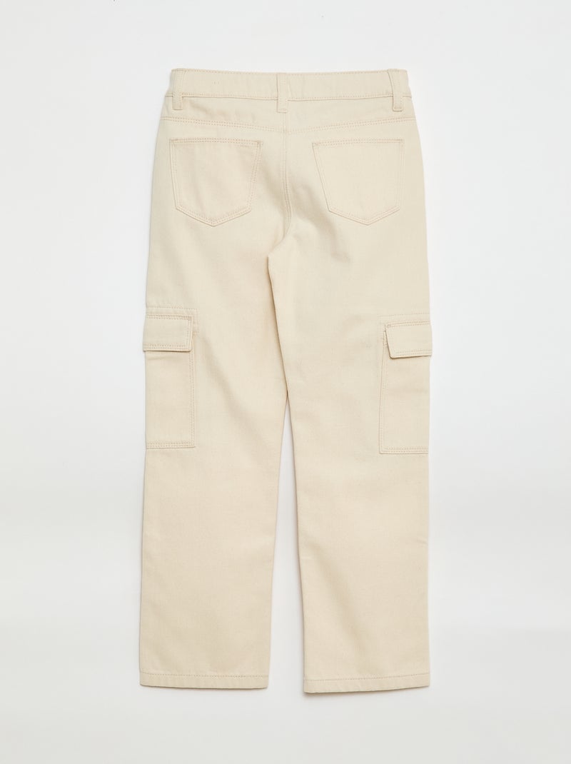 Pantaloni in denim multitasche Bianco - Kiabi