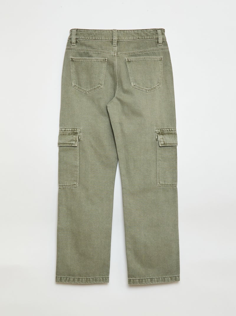 Pantaloni in denim multitasche Verde - Kiabi