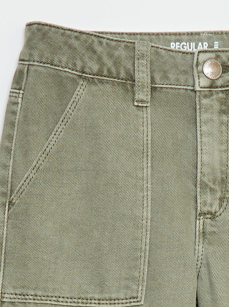 Pantaloni in denim multitasche Verde - Kiabi
