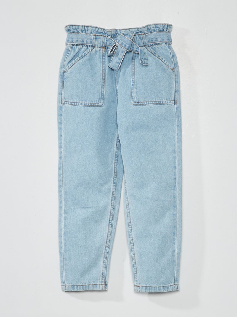 Pantaloni in denim paperbag blu - Kiabi