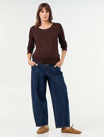Pantaloni in denim premaman taglio barrel