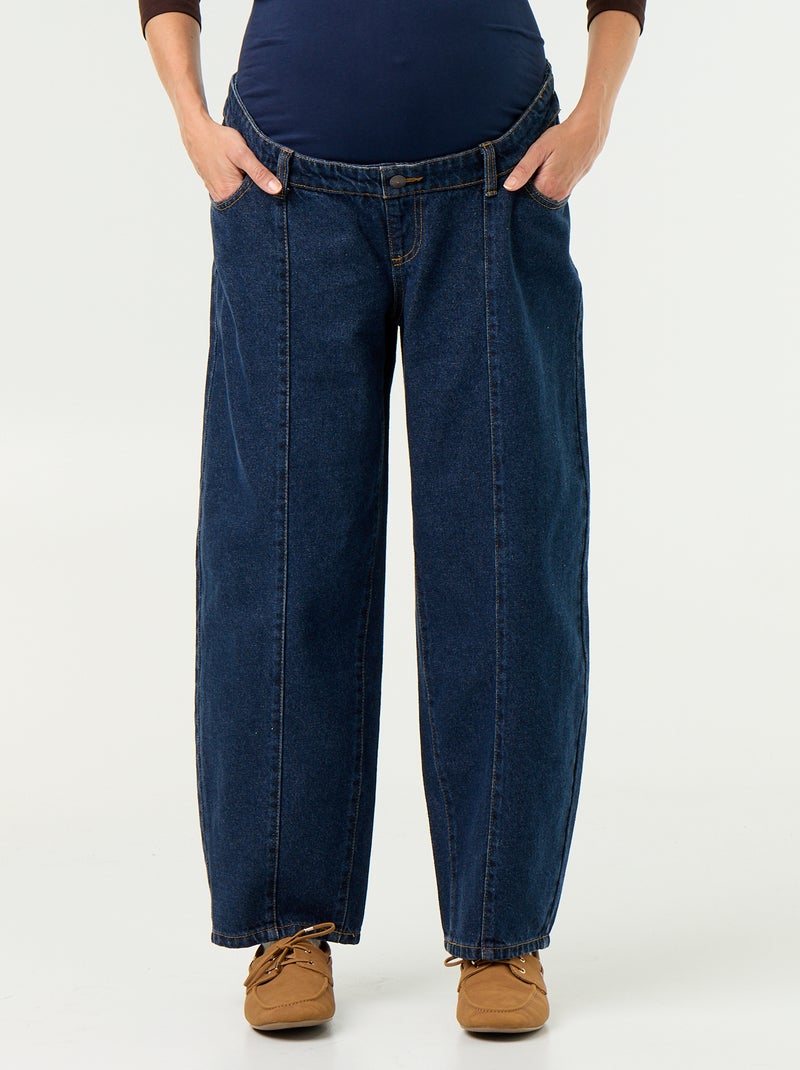 Pantaloni in denim premaman taglio barrel Blu - Kiabi