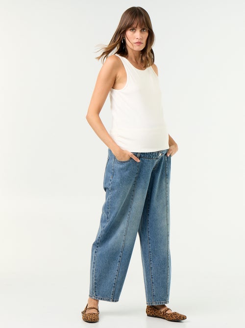 Pantaloni in denim premaman taglio barrel - Kiabi