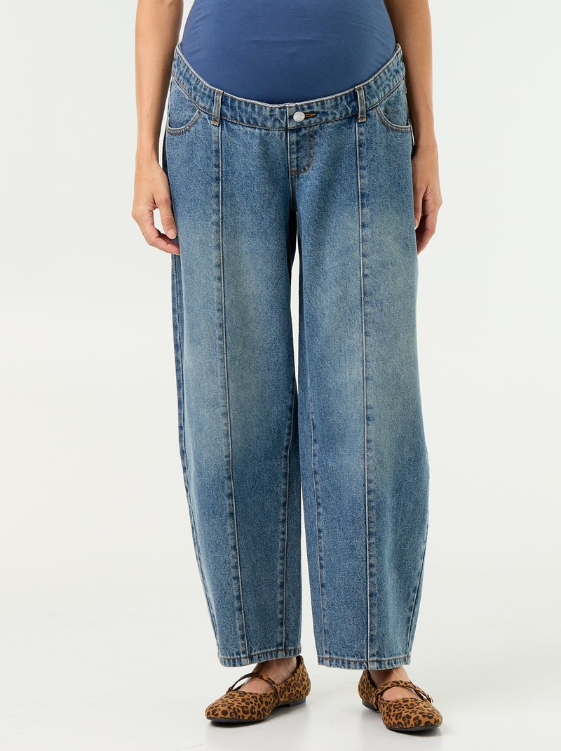 Pantaloni in denim premaman taglio barrel Blu - Kiabi