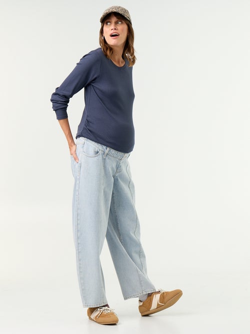 Pantaloni in denim premaman taglio barrel - Kiabi