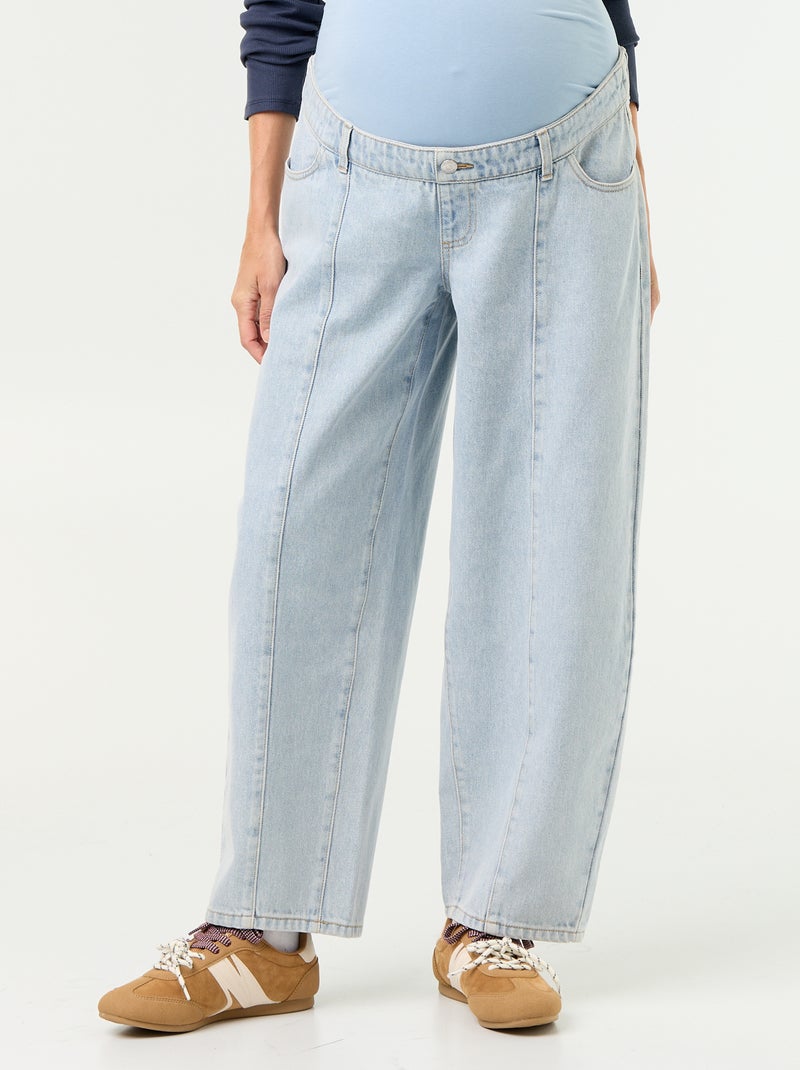 Pantaloni in denim premaman taglio barrel Blu - Kiabi