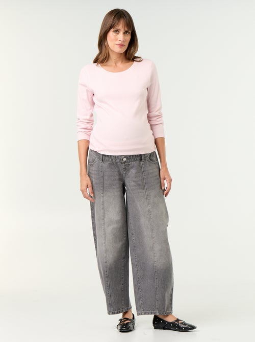 Pantaloni in denim premaman taglio barrel - Kiabi